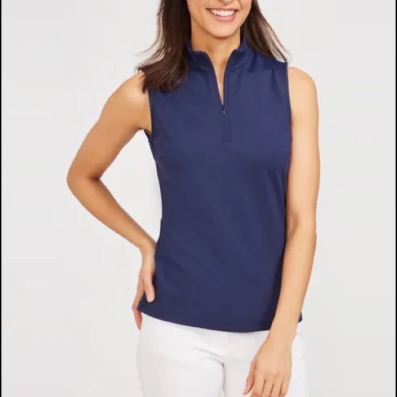 J. McLaughlin Bedford Sleeveless Top Winter Navy